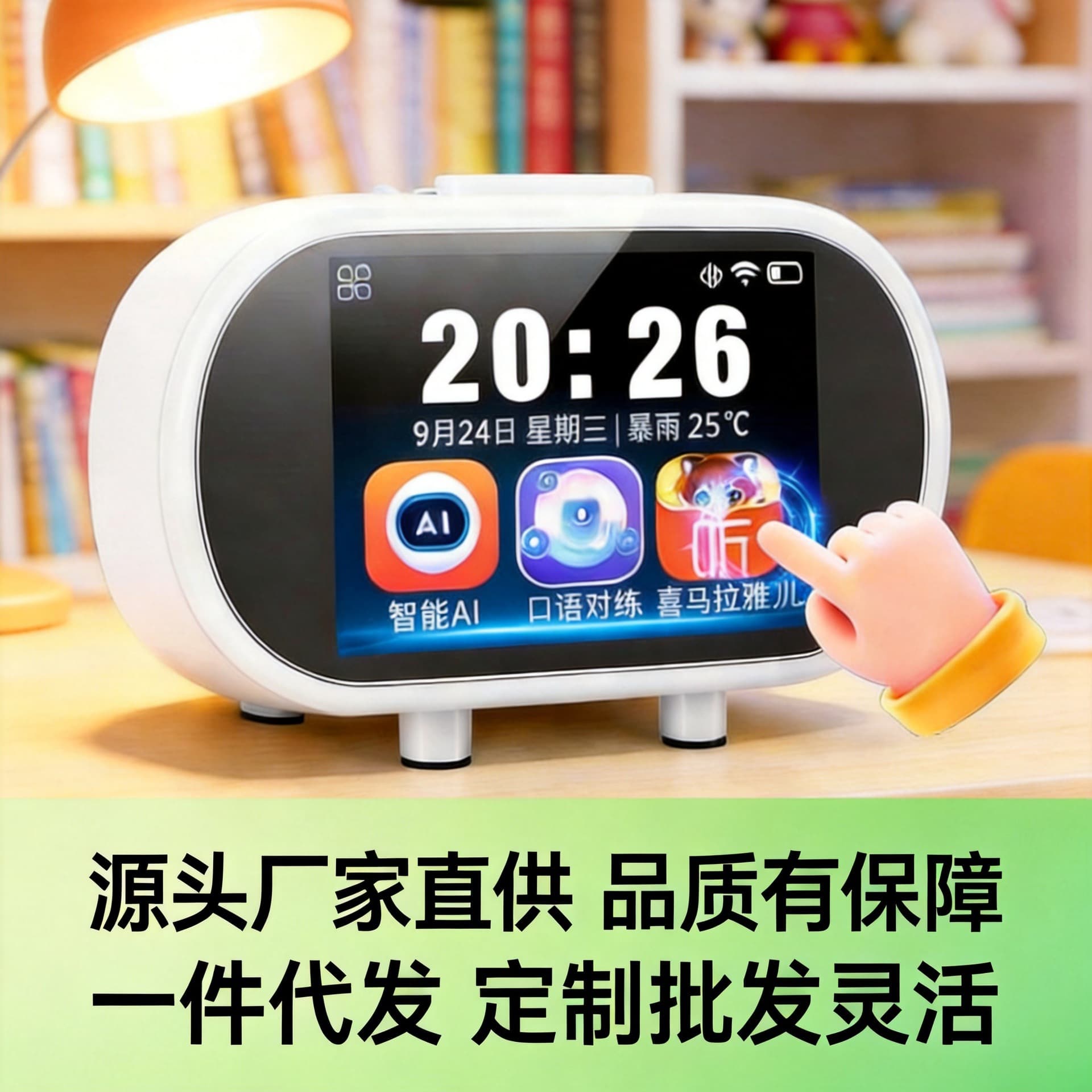 Smart Alarm Clock AI Dialogue for Children Learning English Stories to Sharpen Your Ears Wake Up Timer Puzzle Holiday Gift
