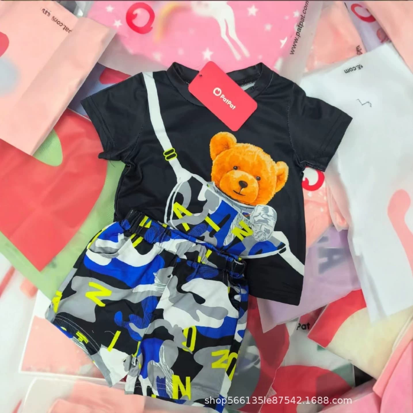 PatPat Kids Sets Foreign Trade Brand Children's Two-Piece Mix and Match PatPa Boys and Girls Summer Clothes Wholesale
