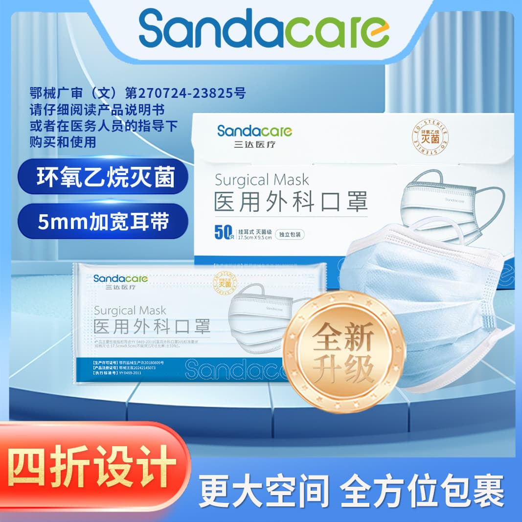 Medical Surgical Mask Disposable Medical Grade Individually Wrapped Sterile High Efficiency Protection Skin Friendly