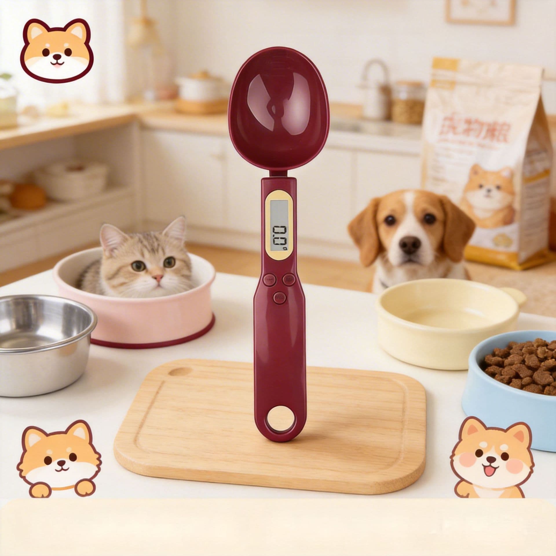 Pet Food Scale 500g Household Measuring Scale Handheld Spoon Scale High Precision 0.1g Dog Food Scale Mini Spoon Scale
