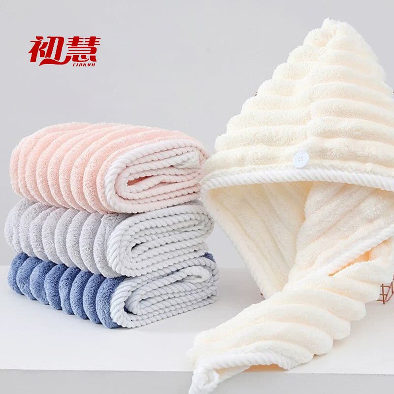 Dry hair cap super water-absorbent and quick-drying women's turban 2025 new thickened shower cap advanced blow-free hair towel