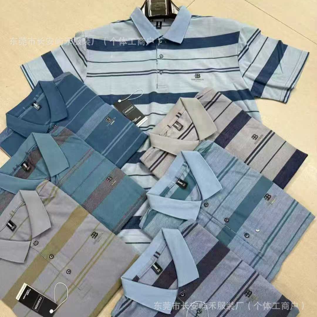 Factory Wholesale Men's Polo Shirt Export Casual Brand Street Stall Business Polo Shirt Summer Versatile High Quality