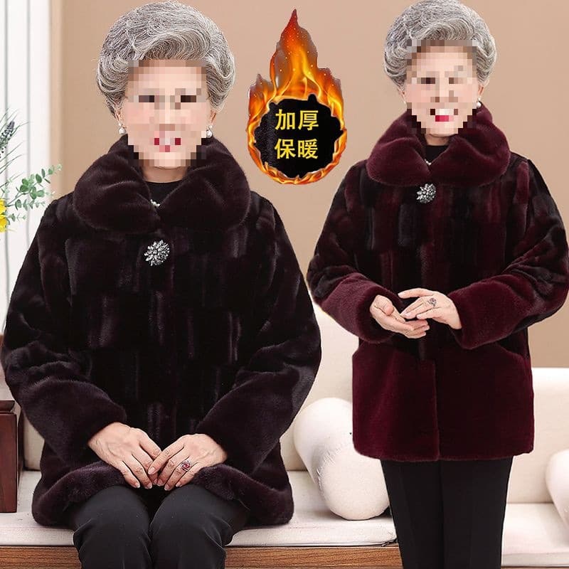 Elderly mink fur coat, extra large size, middle-aged and elderly fur coat for women, mother's wear for elderly ladies.