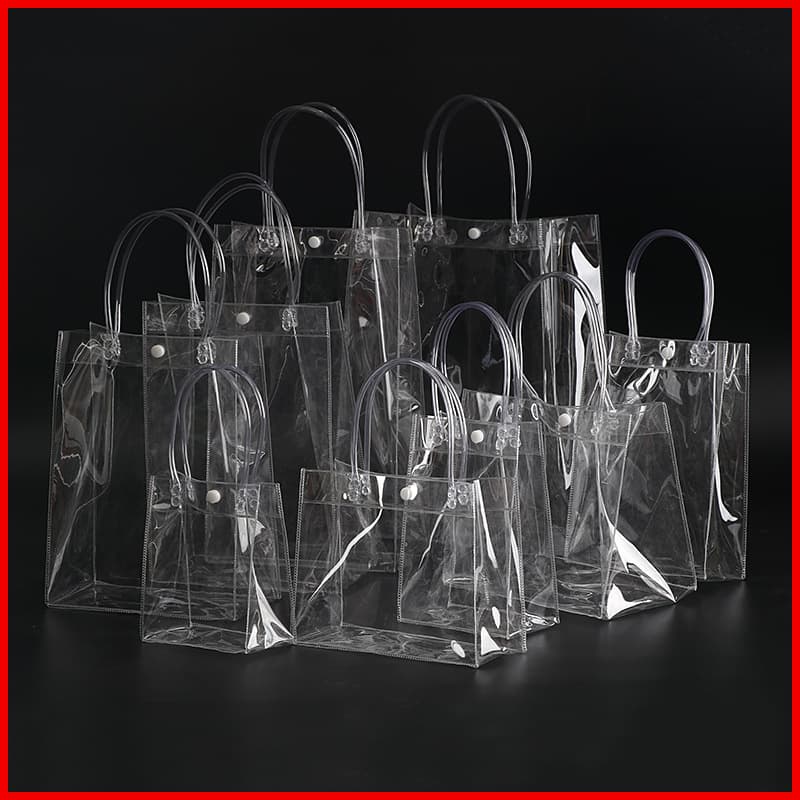Souvenir transparent gift bag stall PVC handbag gift bag plastic clothing store bag gift bag in stock