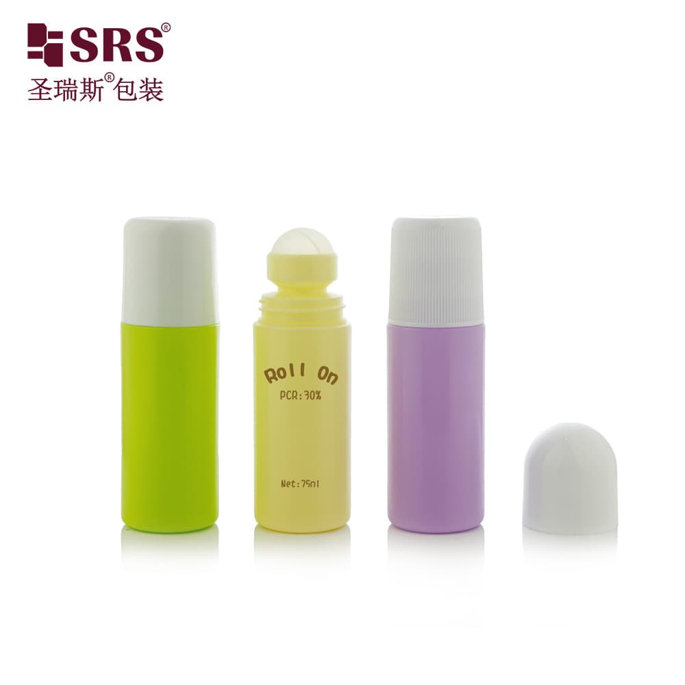 New product development 75ML customized color PP plastic roller bottle Antiperspirant deodorant moisturizing essence roller ball empty bottle
