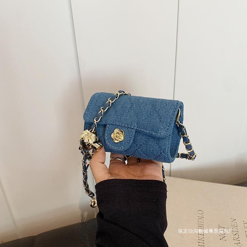 Underarm Chanel Style Chain Bag Women's 2024 Autumn and Winter New Korean Fashion Mini Chain Bag Diamond Quilted Shoulder Bag