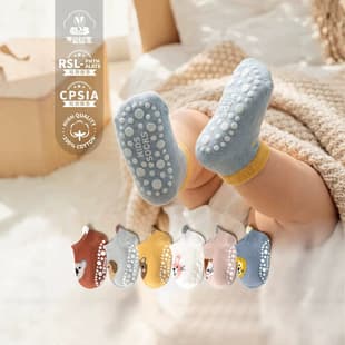 Best-selling Cross-border Newborn Baby Boy Girl 0-3 Years Class A Cotton Spring Autumn Anti-slip Floor Learning Walk Socks