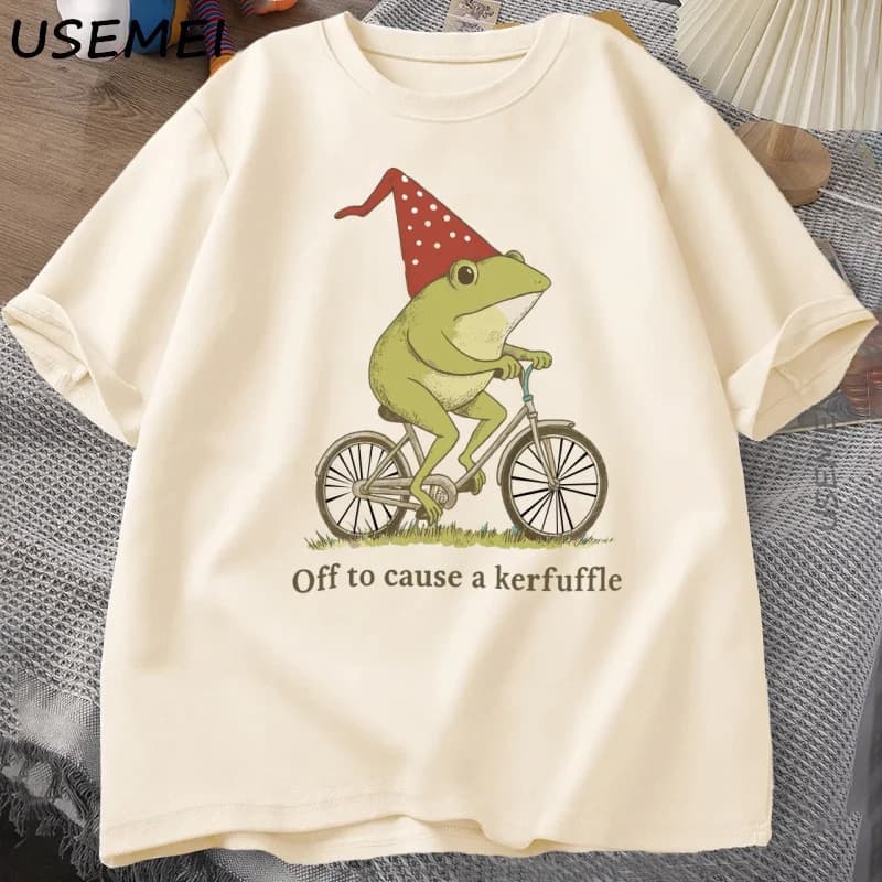 Off To Cause A Kerfuffle Frog T-Shirt Funny Weird