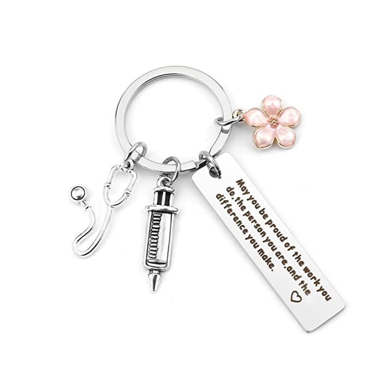 Nurses Day Medical Student Gift May You Be Proud Medical Symbol Syringe Stainless Steel Keychain