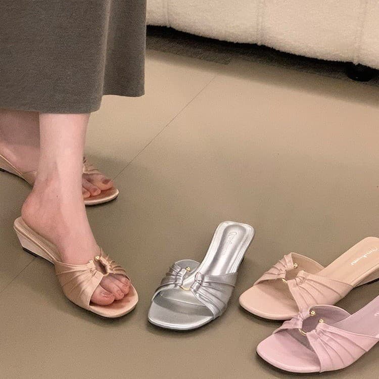 French Wedge Open-Toe Slide Sandals for Women, 2026 Spring/Summer New Style, Fairy-Inspired Strap Sandals Perfect for Dresses