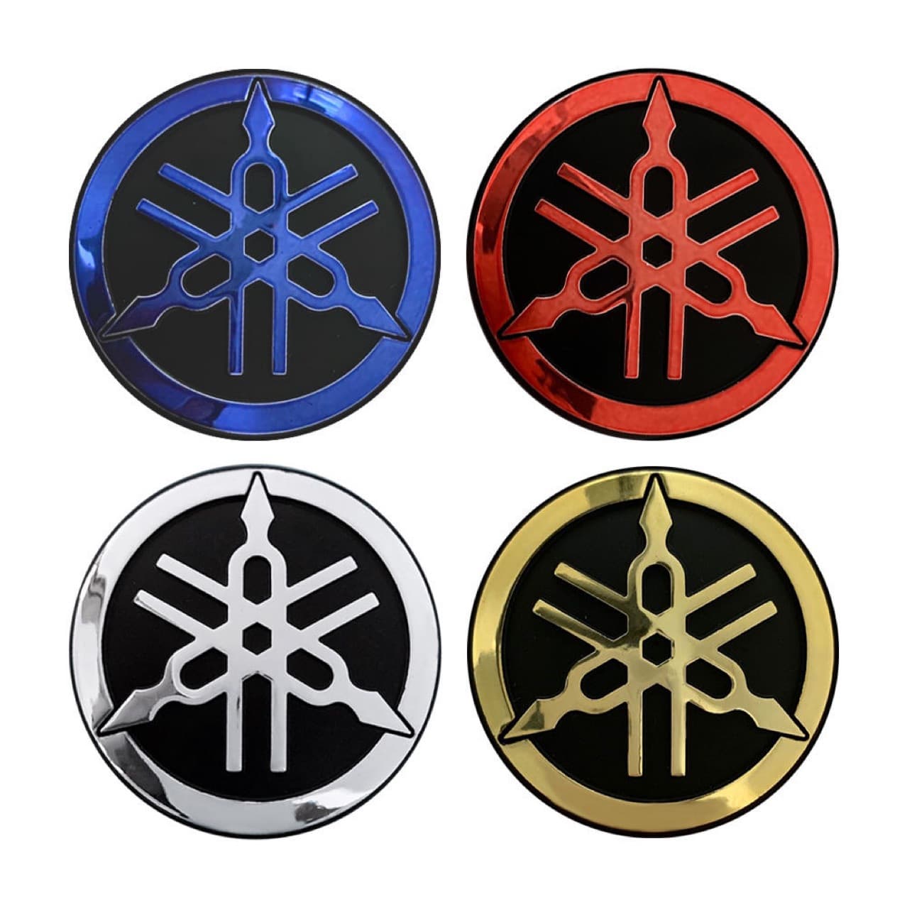 High-Quality 3D Car Emblem Sticker ABS Yamaha Logo Decal for Motorcycles Scooters Chrome Plated Plastic Universal