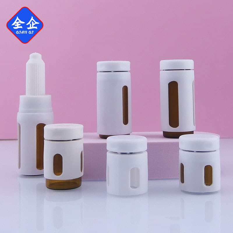 New style transparent serum vial 10ml with outer amber cover for essence raw liquid ampoule bottle in stock supply