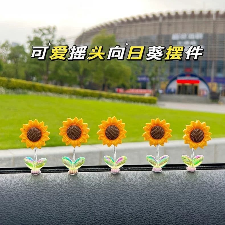 2024 New Style Shaking Head Ornament Cute Sunflower Healing Center Console Fresh Flowers Creative Decoration Supplies