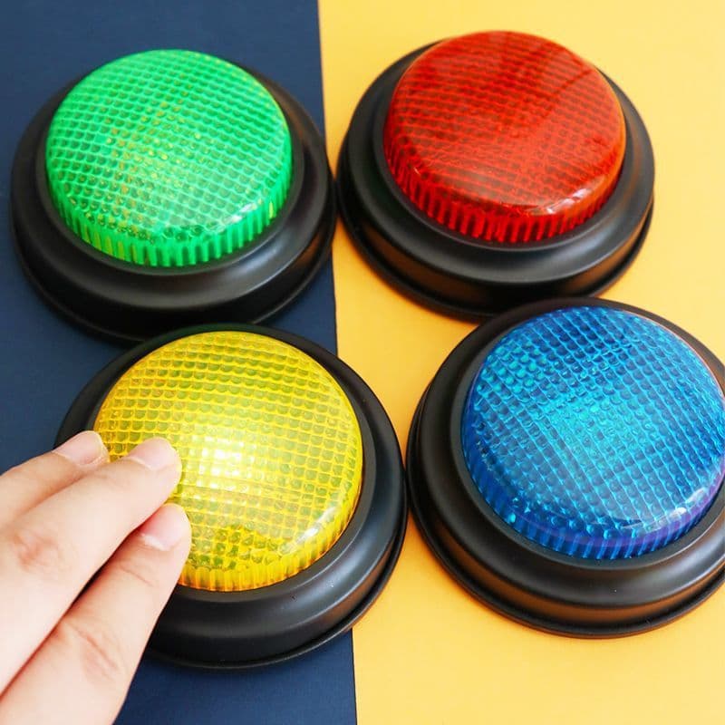 Buzzer Button with Light, Simple Hand-Press Bell, Home Knowledge Competition, Wireless Open Class Interactive Teaching Aid