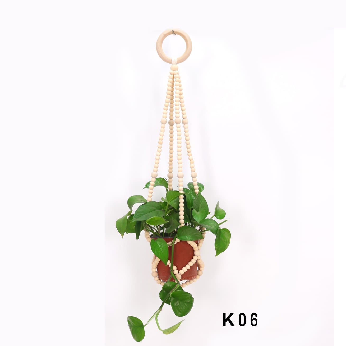 Crystal Bead Planter Hanging Basket Long Plant Fresh Home Gardening Hanging Basket Plant Pot Net