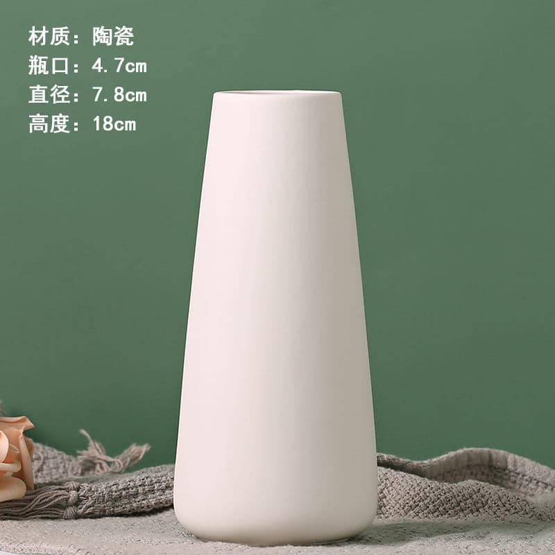 Tao Yue Vase for Flower Arrangement, Living Room Decoration, Dried Flower Decor, Bisque Vase, New Chinese Style, Simple White Vase for TV Cabinet