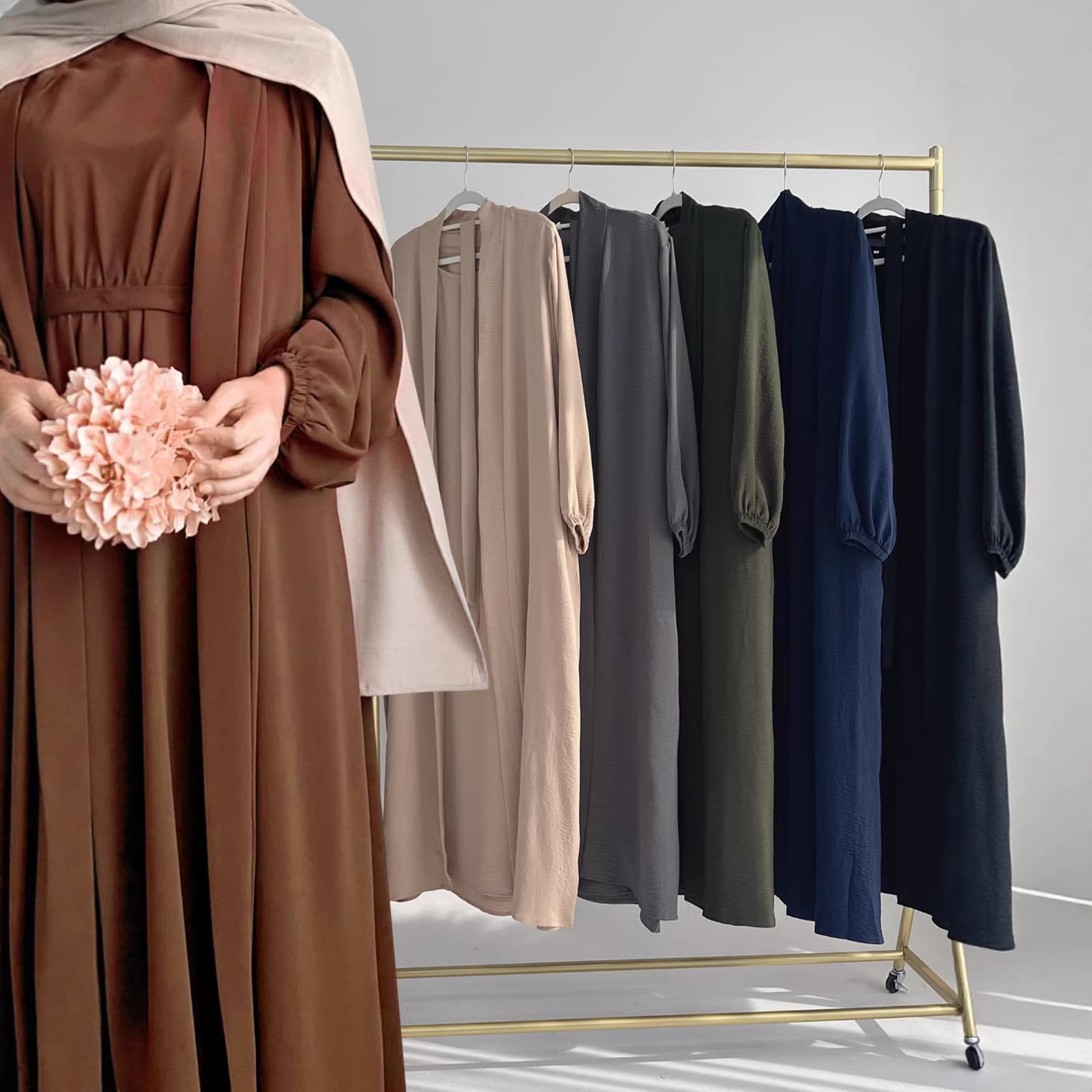 Strong factory offers free pattern making of solid color loose casual style commuter robe