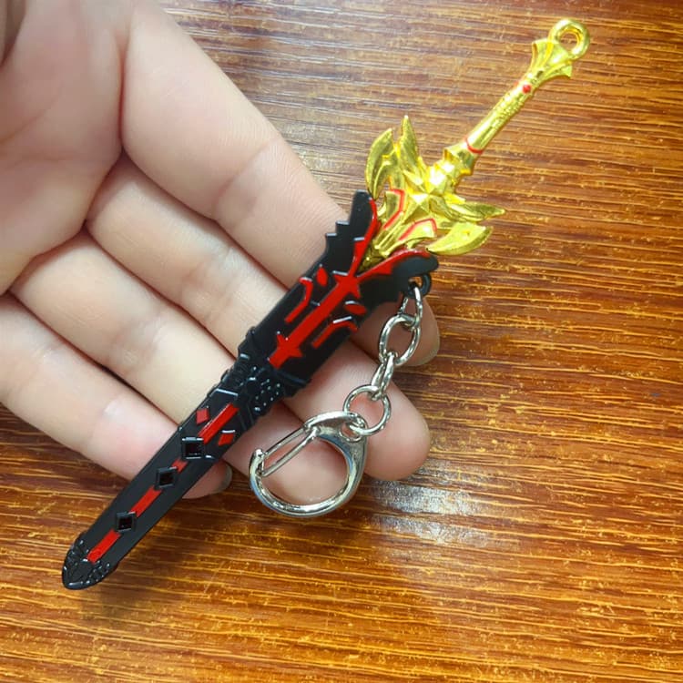 12cm Small Ancient Sword Embroidered Spring Knife Weapon Toy Model Qin Shi Huang Tang Horizontal Sword Display Ornament