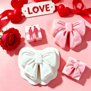 Single Bow Mousse Cake Mold, DIY Valentine's Day Scented Candle Silicone Mold, Fondant Chocolate Mold