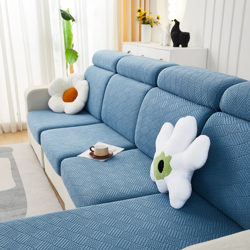 Luxury Elastic Solid Color Cat Scratch Resistant Sofa Cover Cushion Backrest Pad All-Season Universal Sofa Slipcover