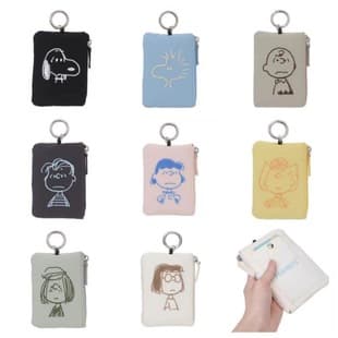 In Stock Japanese Cartoon Embroidered Card Holder, Unisex Zipper Pouch Wallet