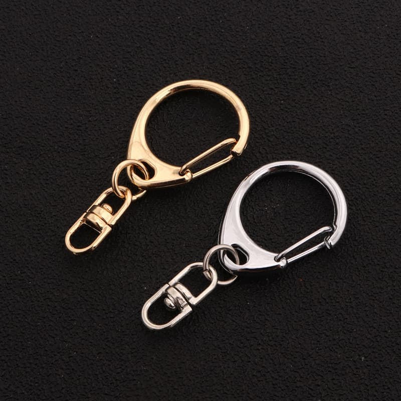Zinc Alloy D-Ring 8-Shaped Buckle Keychain Toy Pendant Spring C-Clip Figure-8 Connector Car Key