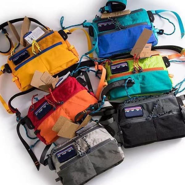 New Color-Block Fishing Crossbody Bag Travel Shoulder Bag for Men and Women Outdoor Waterproof Small Bag Multifunctional Utility Phone Bag