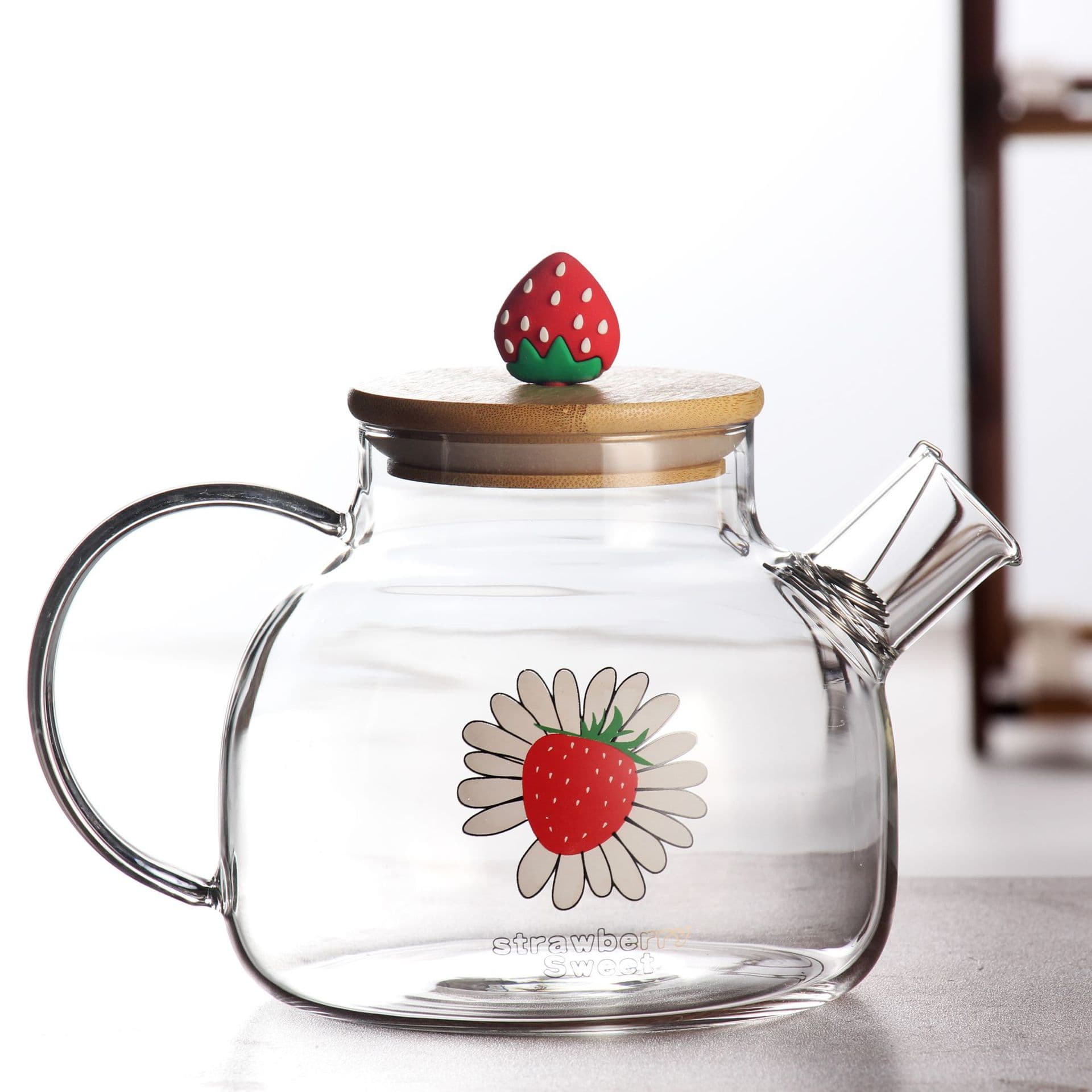 Factory Direct Sales Summer Large-Capacity Household High-Temperature-Resistant Cold Water Kettle with Bamboo Lid, Fresh Fruit Tea Kettle, Custom Refrigerator Kettle