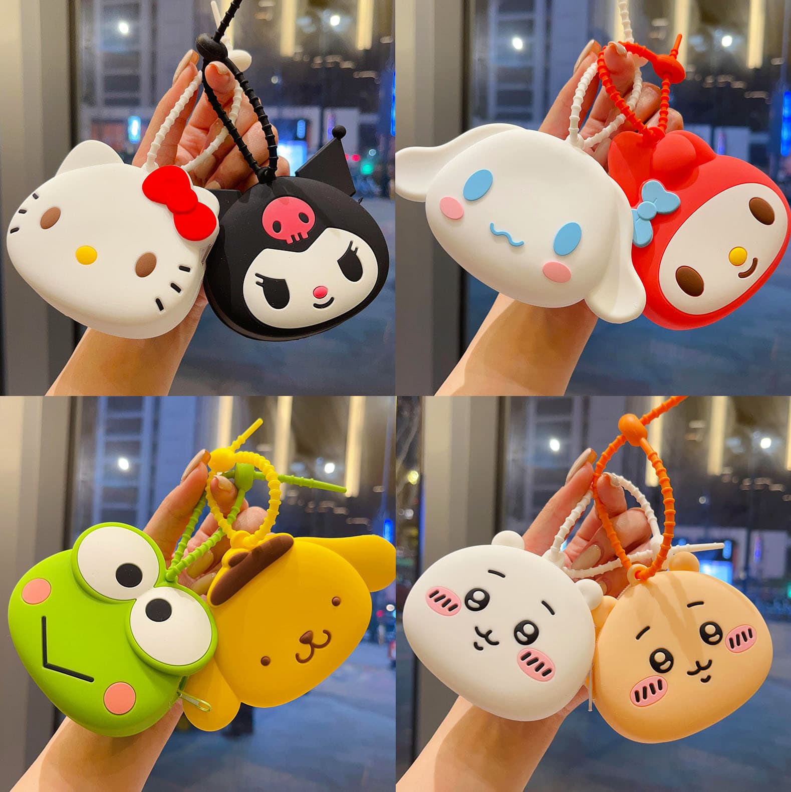 Cartoon Sanrio Coin Purse Keychain Cute Kurome Wallet Pendant Bag Pendant Claw Machine Small Gift