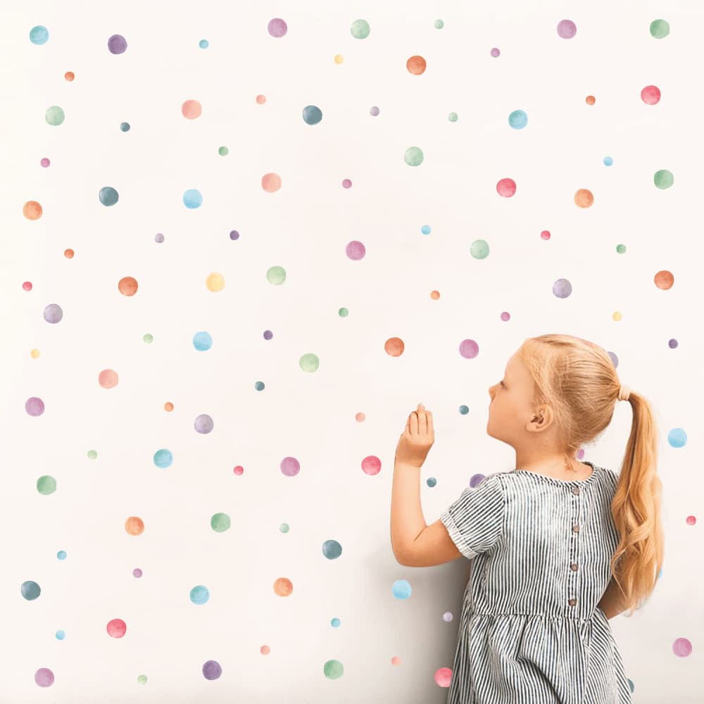 Polka Dot Kindergarten Classroom Ins Style Wall Stickers, Children's Room Decoration PVC Stickers, Colorful Stickers