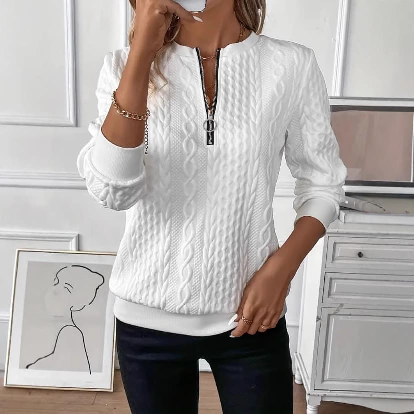 2024 Amazon TK Hot Selling Women's Pullover Sweatshirt, 4-in-1 Quilted Casual Sweatshirt, Zipper Sweatshirt