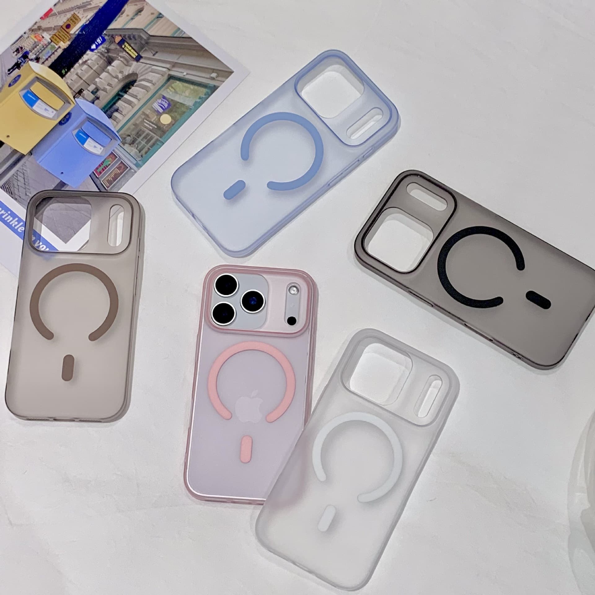 Frosted Phone Case for iPhone 17 Pro Max, Magnetic Case for iPhone 16 Pro Max, Simple Design, Full Coverage Transparent for 15 Pro