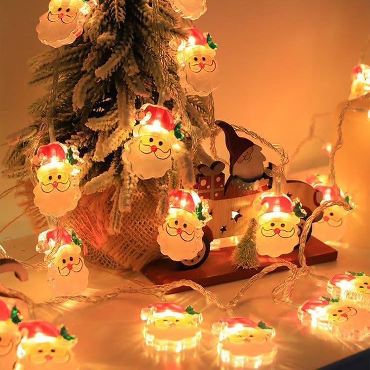 Cross-border Christmas LED lights Santa Claus light string outdoor atmosphere light Christmas tree decoration arrangement LED colorful light string