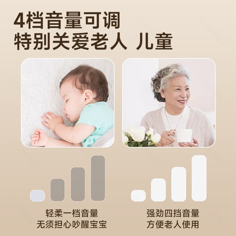 Wireless Doorbell No Wiring Home Caller Adjustable Volume Elderly Call Switch [Long Range Loud Volume]
