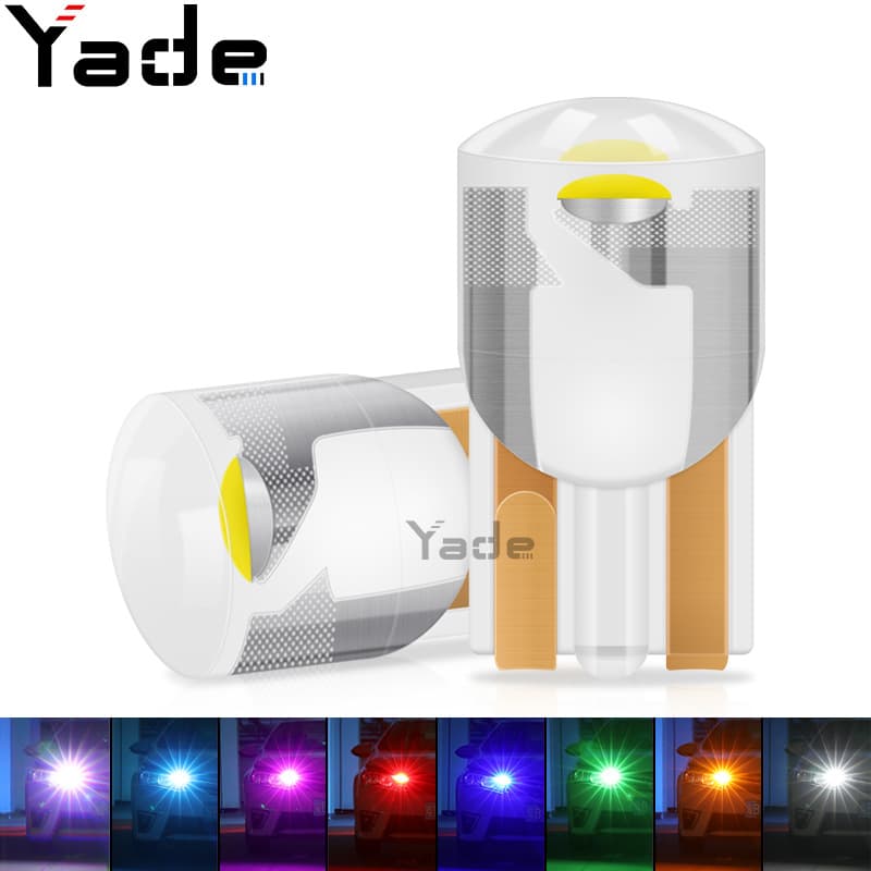 Car LED width light flashing colorful RGB T10 COB crystal light LED truck 24V small light license plate light