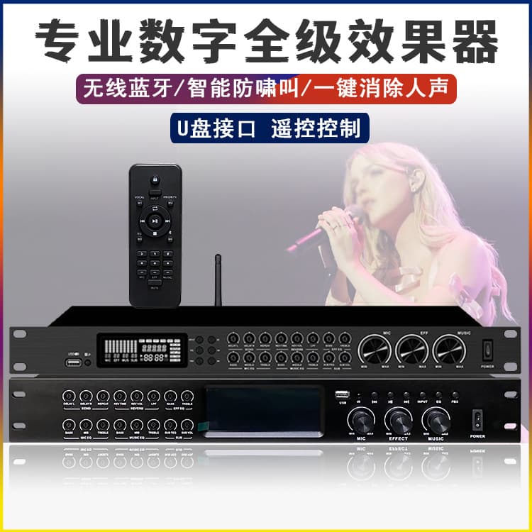 Professional Audio Effects Processor for Karaoke, Stage, Home KTV Reverb Effect Preamp DSP Digital Audio Processor