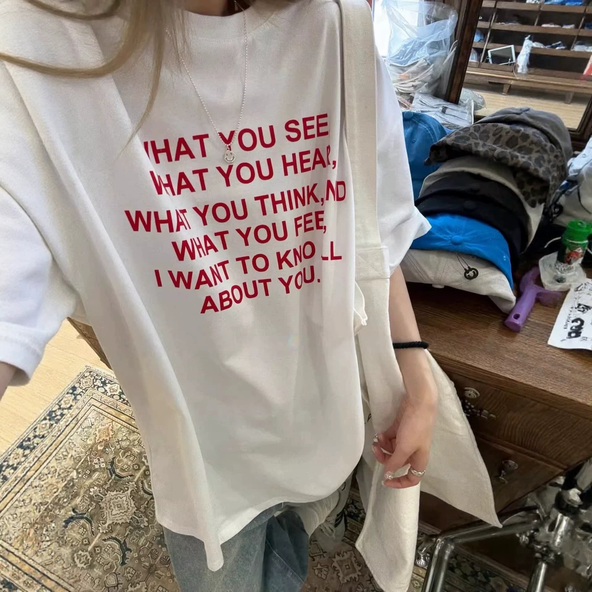Women's Loose Round Neck Mid-Length Short Sleeve T-Shirt, Summer Korean Style Fashionable Age-Reducing Casual Top, Women's Trend Wholesale