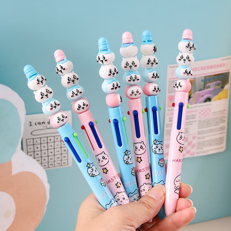 Internet celebrity Chuanchuan pen Jiyi Kawa press pen ins high-looking student cute DIY Chuanchuanle decompression four-color pen