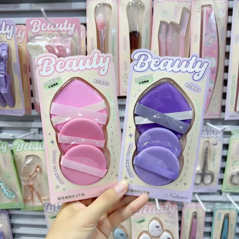 New Style Makeup Puffs, Dopamine Puff Set of 3, Non-Absorbent Wet/Dry Dual-Use Ultra-Soft Puffs, Beauty Tool Wholesale