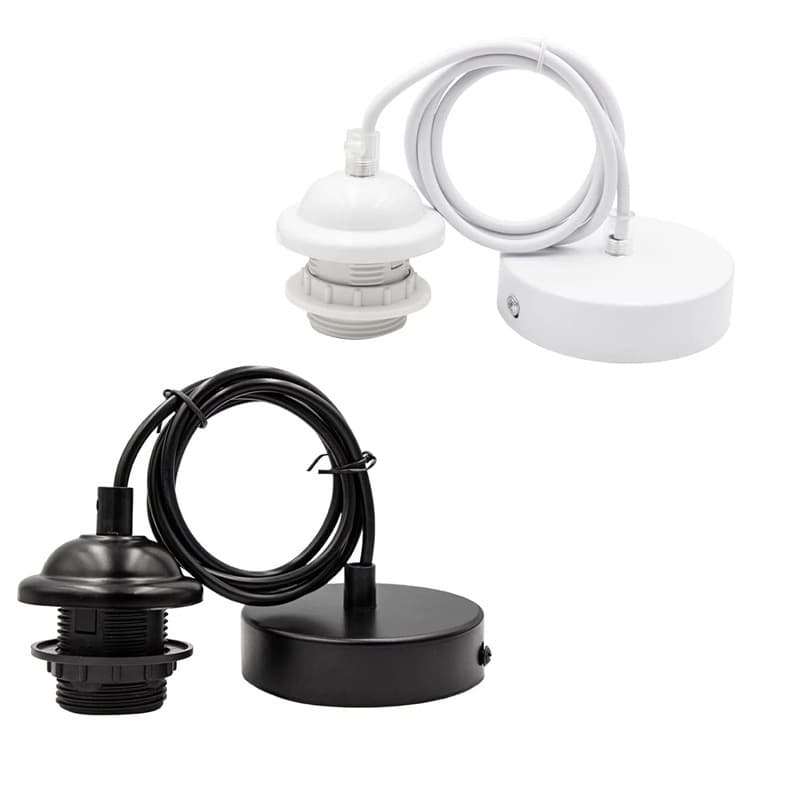 Zhongshan E27 Lamp Holder with Wire, Plastic Socket, Vintage Bulb Creative DIY Pendant Light for Restaurant
