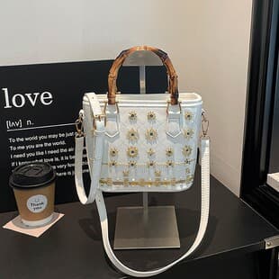 Crossbody Handbag 2025 New Fashion Versatile Shoulder Bag Shiny Heavy Craft Rhinestone Lady Dior Style Bag