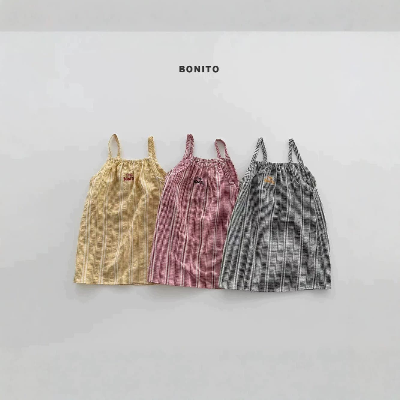 Summer Dress Korean New Kids Girls Vintage Plaid Thin Cotton Camisole Dress Forest Style Vest Dress