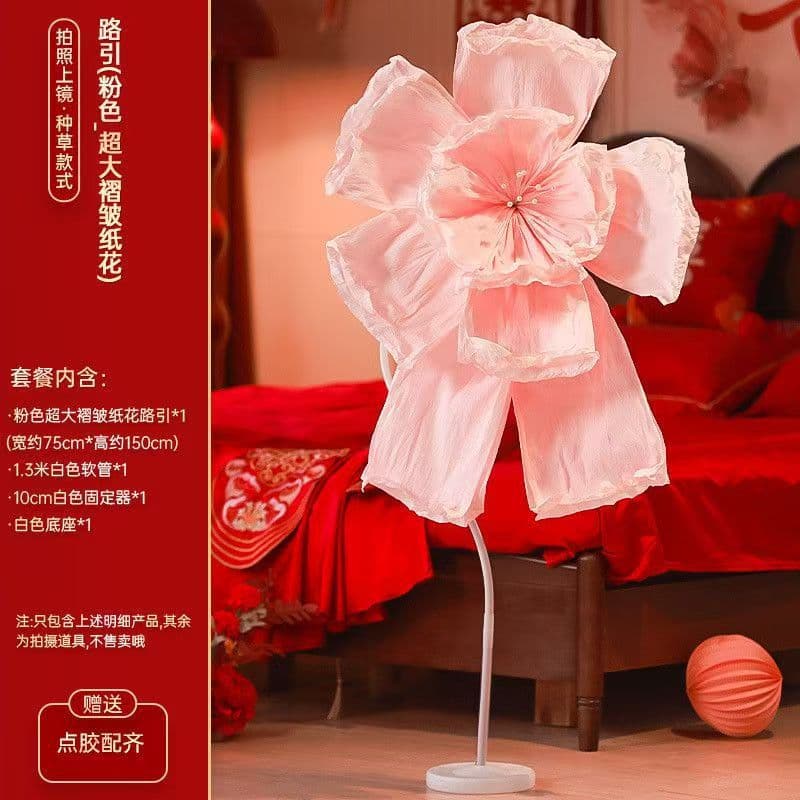 Wedding floor-standing artificial flower large three-dimensional flower pleated paper flower photo background decoration wedding room layout set