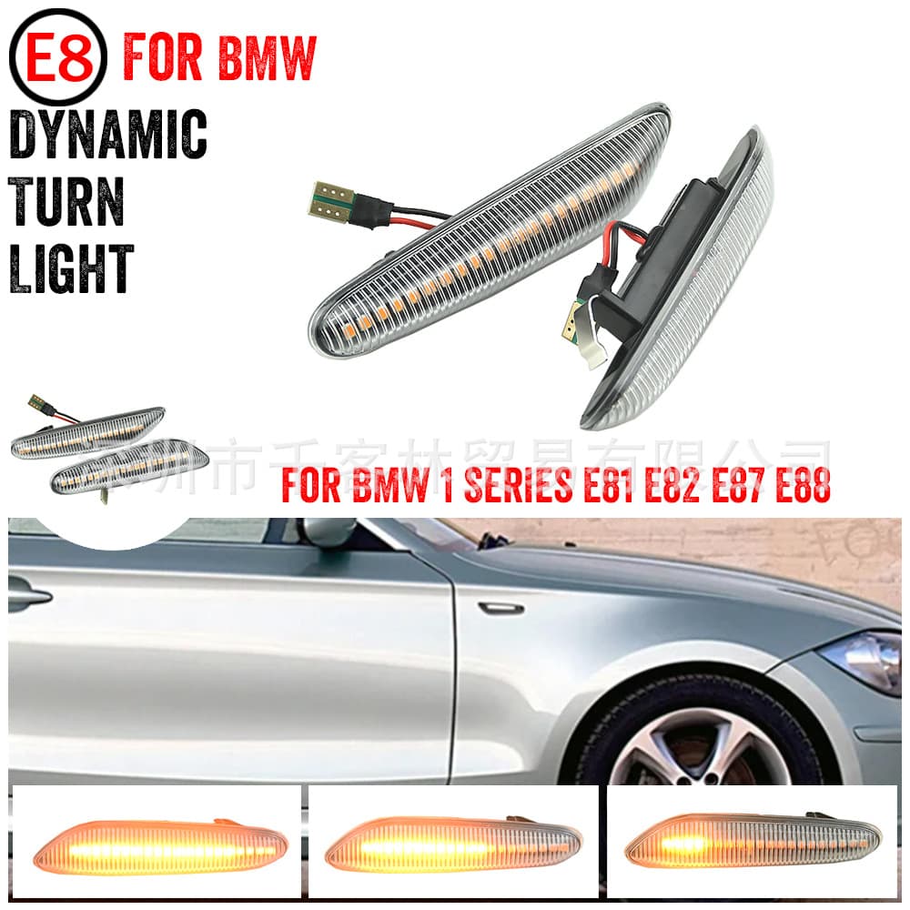 Amber Sequential Side Marker Light for BMW E90 E91 E92 E93 E60 E87 E82 E46
