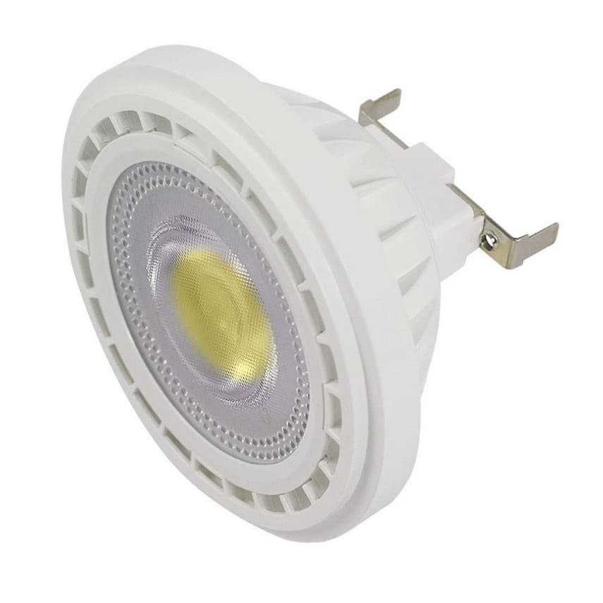 LED Plastic-Coated Aluminum AR111 Bean-Shaped Light: COB Light Source 15W, GU10/G53 Dimmable, 110V/220V Spotlight
