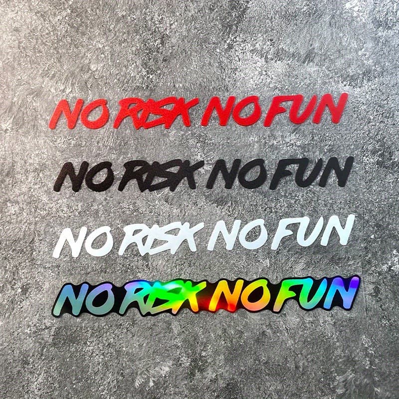 Cross-Border TEMU Amazon 1 Piece No Risk No Fun Car Sticker