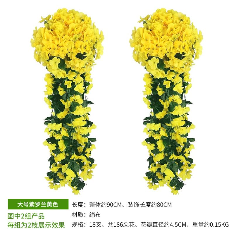 Artificial Violet Wall Hanging Wedding Wisteria Rose Wall Hanging Home Balcony Decoration Fake Flowers Wisteria Hanging Basket