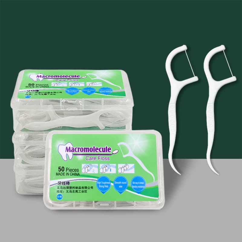 Portable boxed dental floss, disposable cleaning floss stick, family pack, plastic toothpick, arched dental floss wholesale