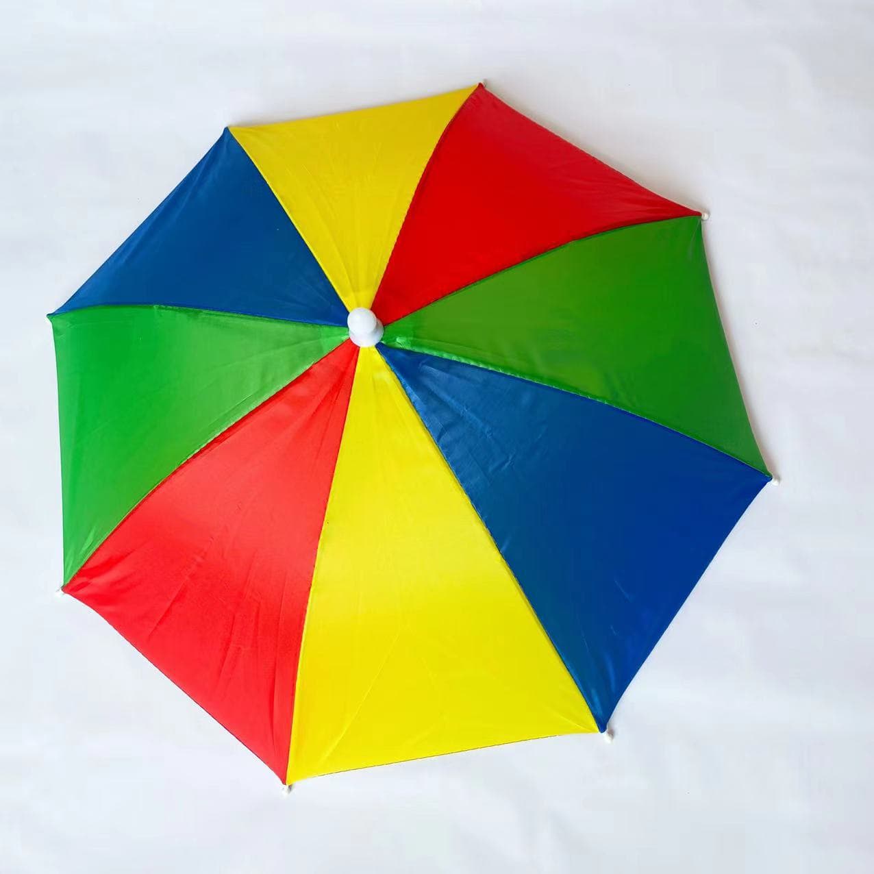 Lightweight Rain and Sun Hat Umbrella with Adjustable Strap, Wholesale Outdoor Rainbow Watermelon Stripe Fishing Cap