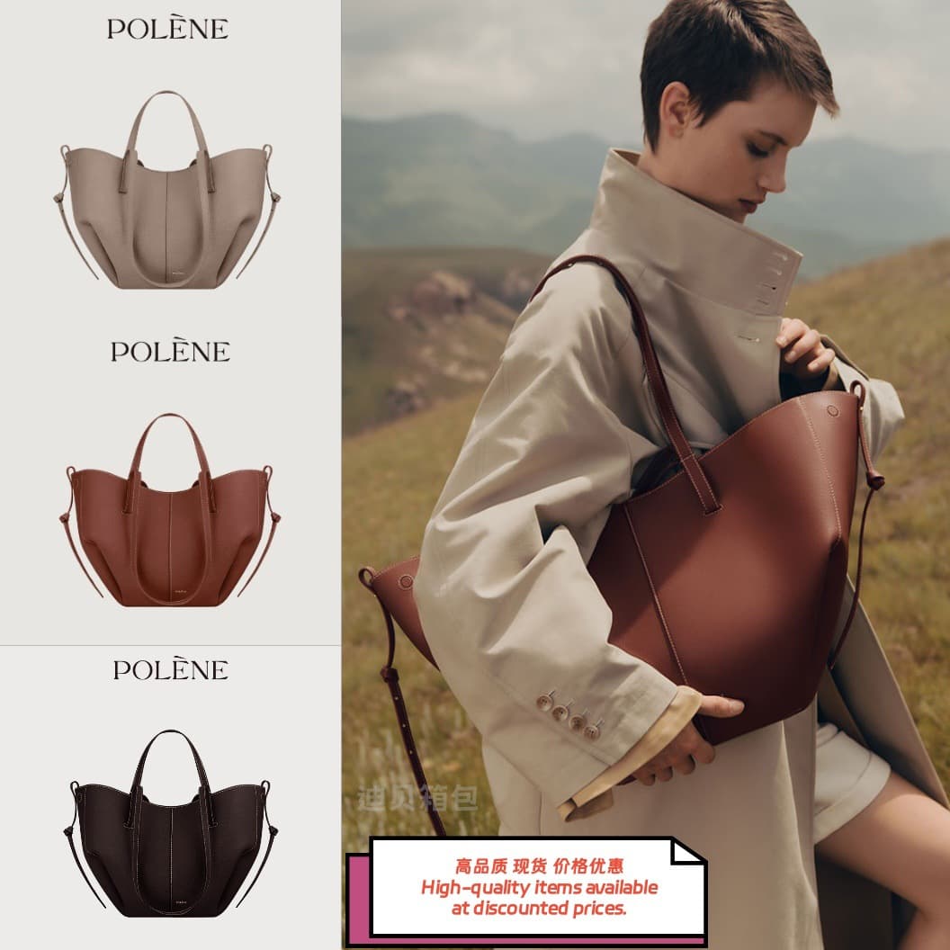 Cross-border Polene wing bag Cyme leather handbag new bucket-shaped crossbody women's bag tote